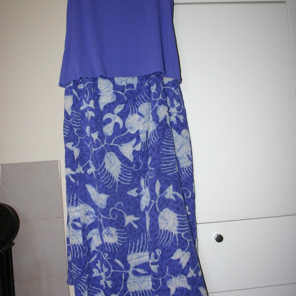 CARLISLE Size 8 Wrap-look Floral Skirt 100% Silk w/Top/Tank in Medium Purple - Picture 3 of 10